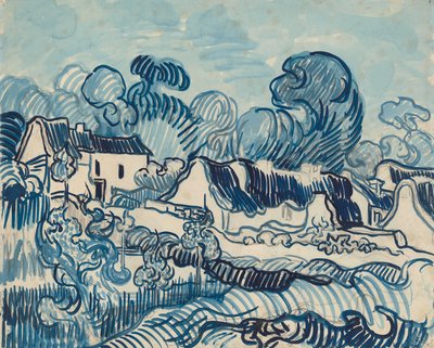 Landschap met huizen door Vincent van Gogh